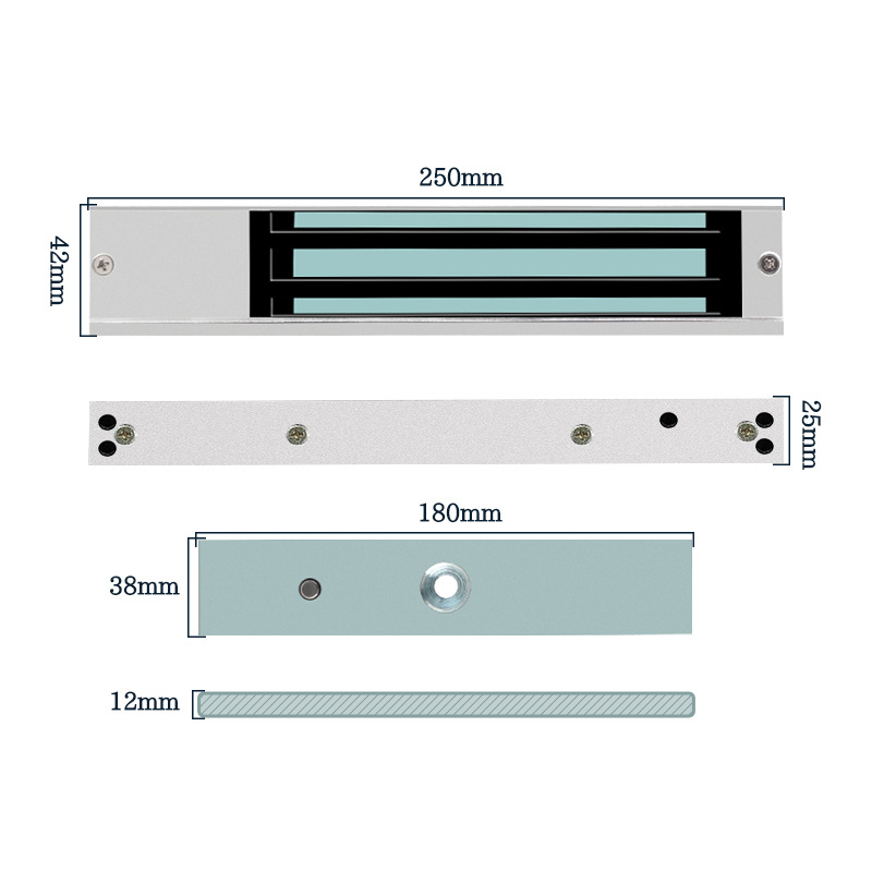 280KG waterproof magnetic lock without indicator light 280KG hanging electromagnetic lock 12V access control Open-mounted electronic lock