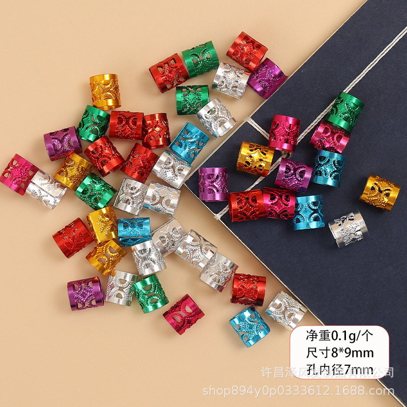 Wig Hair Coil Black Reggae Dirty Braid Hair Buckle Hair Accessories Accessories Headwear Hair Accessories Hollow Aluminum Ring