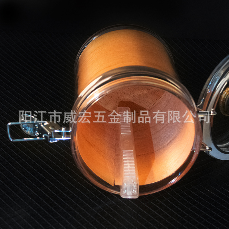 Acrylic Moisturizing Tank with Wood Chip Moisturizing Strip Sealed Tank Special Tobacco Tank with Hygrometer Cigar Storage Tank