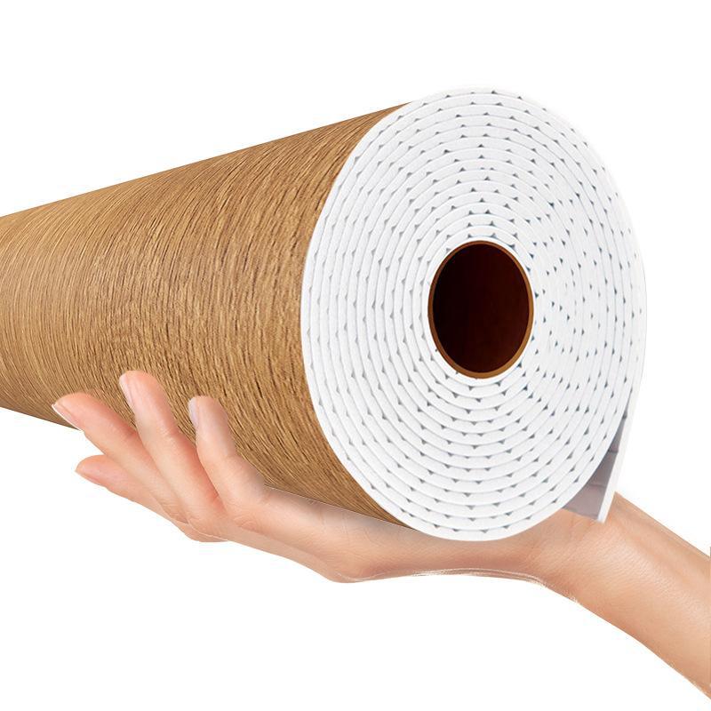 Thickened Imitation Wood Grain Self-Adhesive Wallpaper Waterproof and Moisture-Proof Furniture Renovation Leather Boeing Film Background Wall Sticker