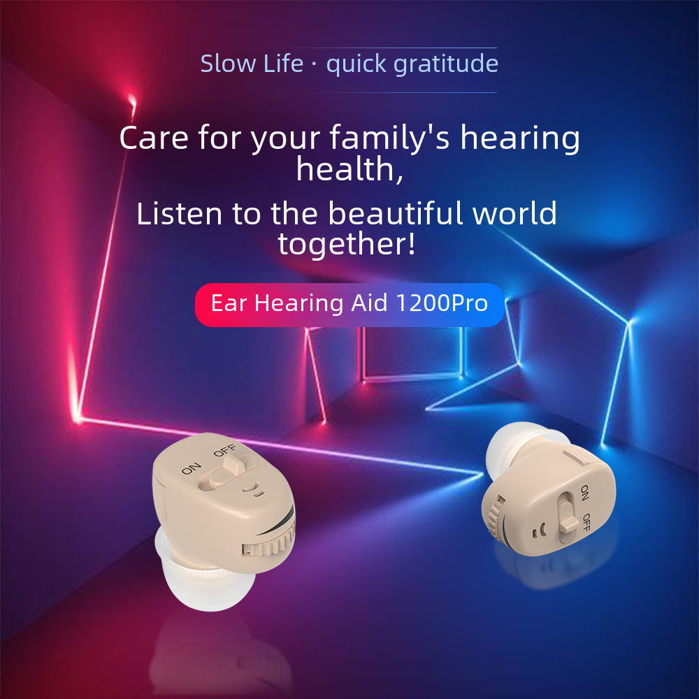 Cross-Border Battery Hearing Aids for the Elderly, In-Ear, Compact, Invisible, Red and Blue Models, Convenient In-Ear Hearing Aids