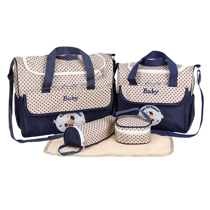 Shopee Philippines Cross-Border Hot-Selling 088 Mommy Bag Large Capacity Bear Embroidery Crossbody Mother and Baby Bag