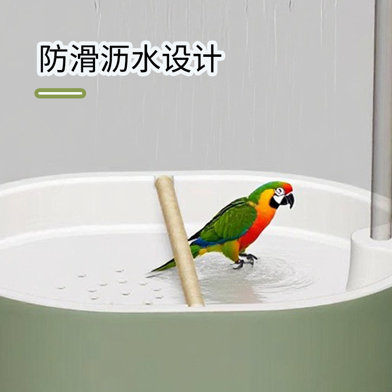 Large Parrot Bath Basin for Budgerigars, Lovebirds, Cockatiels; Bird Bath Accessory for Bird Cages