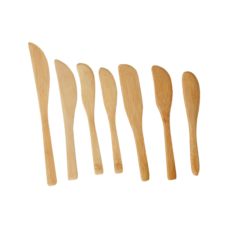 Factory direct natural wooden knife LOGO cheese knife children's knife honey mixing western knife butter bamboo knife