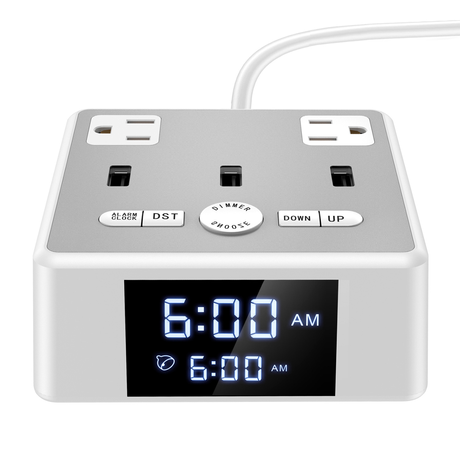 Clock Socket Led Alarm Clock USB Clock with Socket American Strip Clock Digital Display Clock Strip