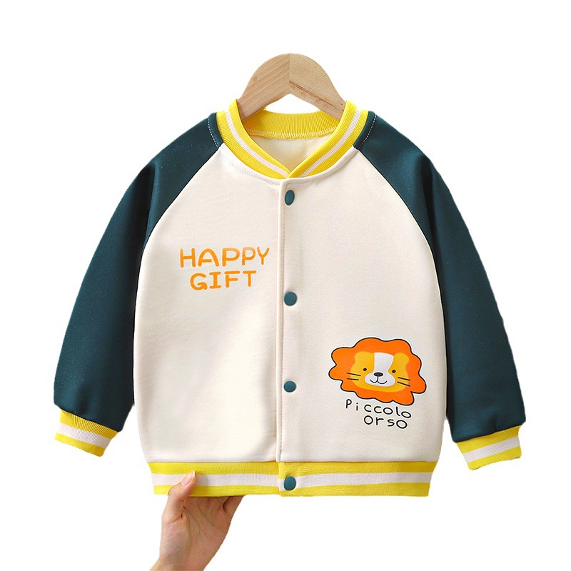 New Children's Velvet Cardigan Boys and Girls Outdoor Sports Sweatshirt Korean Style Baseball Uniform Dropshipping