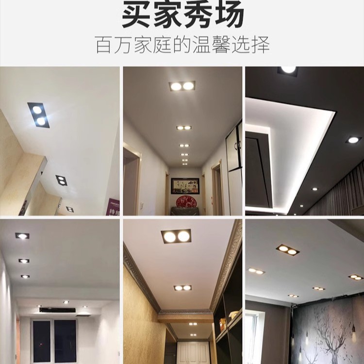 Square Grid Light Embedded Downlight Bean Gall Lamp Hill Spotlight Jewelry Store Ceiling Commercial Living Room Without Main Light