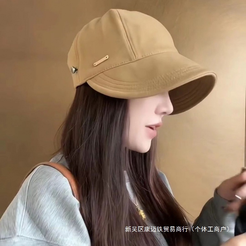 Zhao Lusi's Same Style Fisherman Hat for Women 2024 Spring and Summer Sun Protection Uv Protection Sun Hat Plain Black Sun Hat