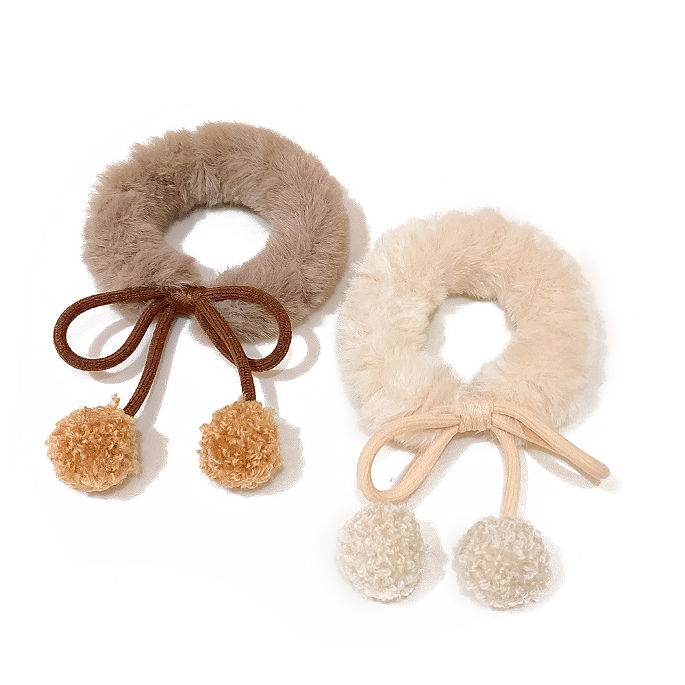 Hair Tie Rubber Band Female K-Style High Elastic Hair Ball Hair Rope Ins Cute Hair Accessories Autumn and Winter Plush Hair Ring Headband