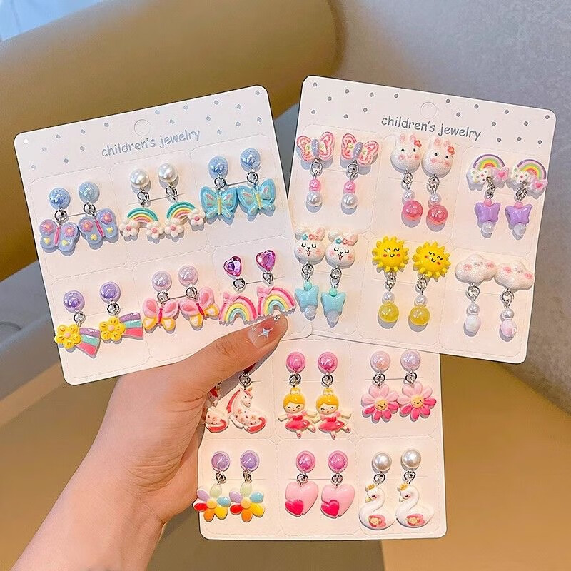 Children's Transparent Flower Ear Clips 2025 New Little Girl Accessories Girls Without Pierced Ears Ear Accessories Baby Jewelry