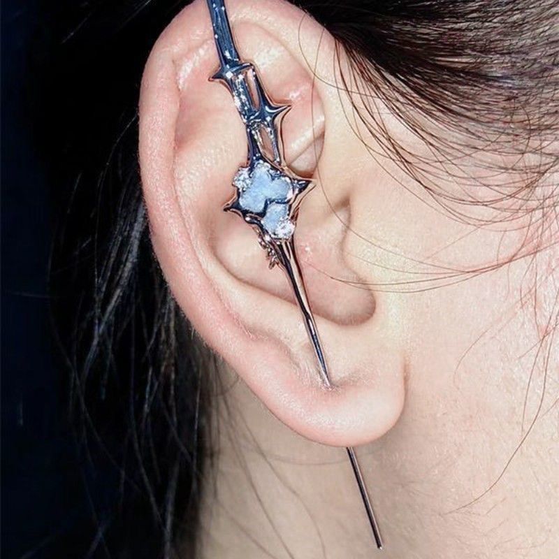 Star Guardian Series Original Piercing Ear Needle Plush Four-Pointed Star Design Niche Design Personalized High-End Ear Hooks
