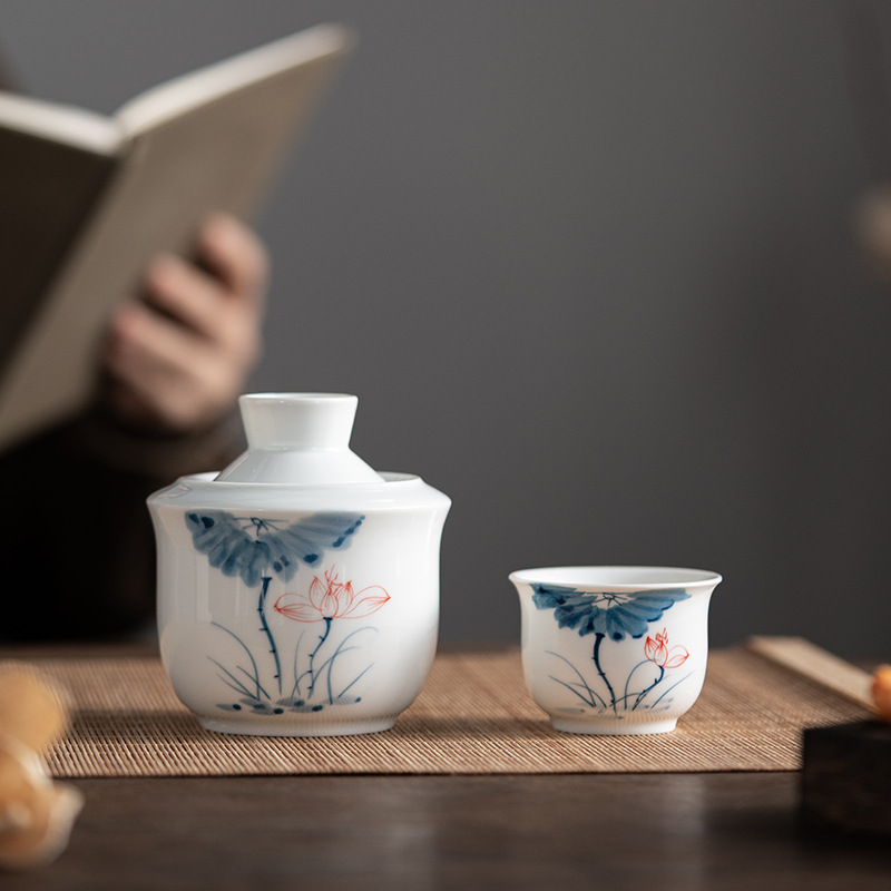 Warm Wine Pot Household Hot Wine Pot Ceramic Hand-painted Warm Wine Utensils Half a Jin Two Liang White Wine Yellow Wine Warmer suit