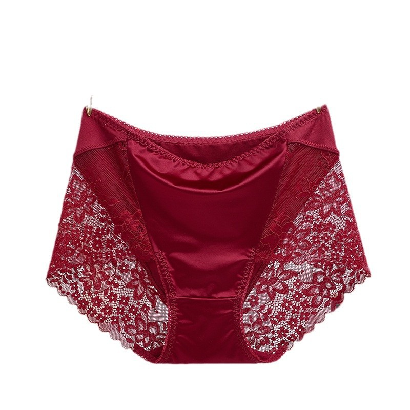 Summer 2025 New Ladies Briefs Sexy Lace Breathable Mid-Waist Modal Large Size Panties for Women Wholesale