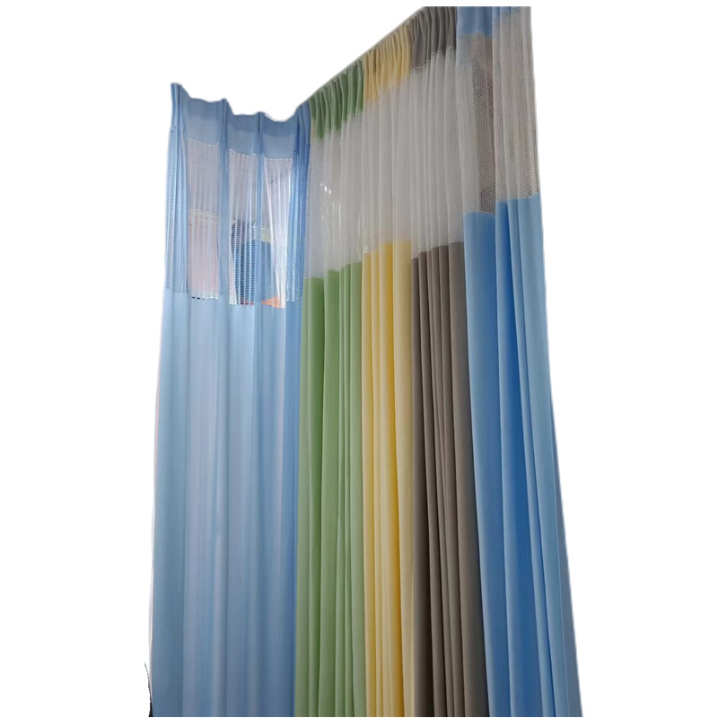 Specialized Non-Transparent, Flame-Retardant, Antibacterial Uli Two-Tone Curtains for Beauty and Wellness Centers, Therapy Beds, Clinics, and Hospitals