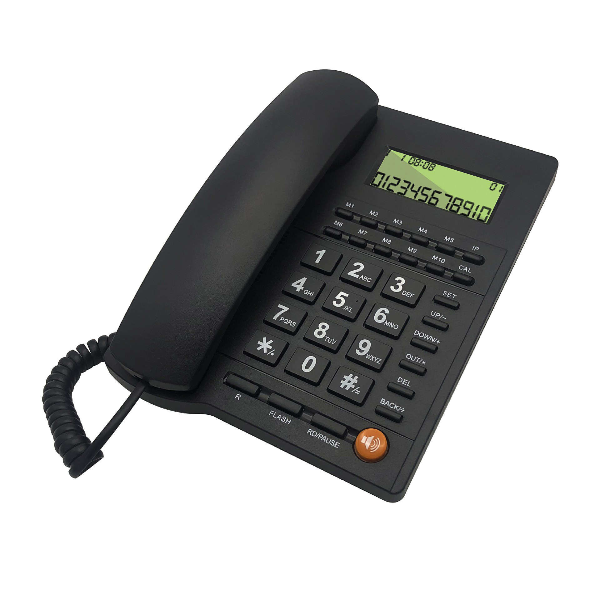 Black Telephone One Button Dial Telephone Home Telephone Office Telephone Caller Display Telephone