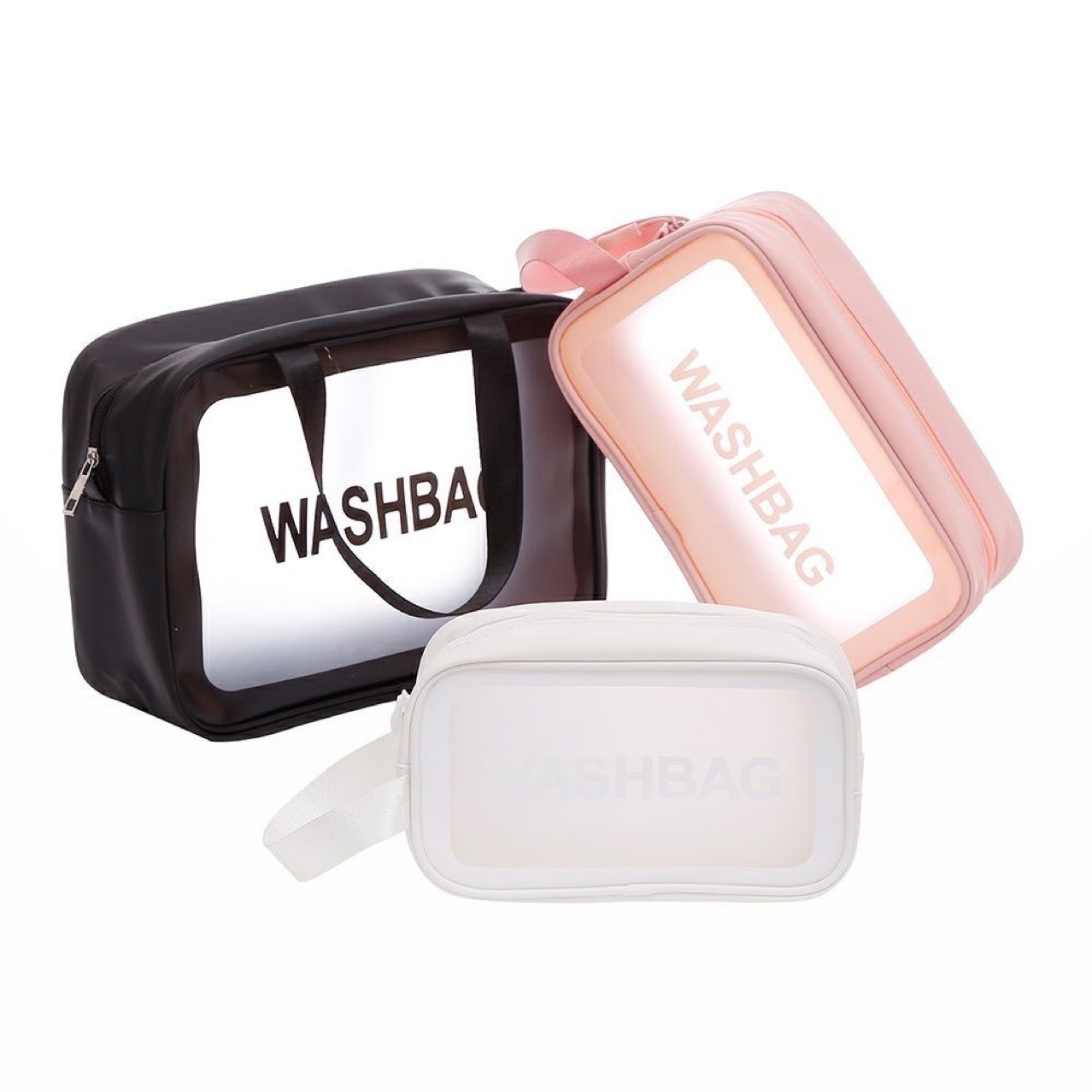 Waterproof Cosmetic Bag Large Capacity Transparent PVC Portable Toiletry Bag Travel Portable Frosted Cosmetic Storage Bag