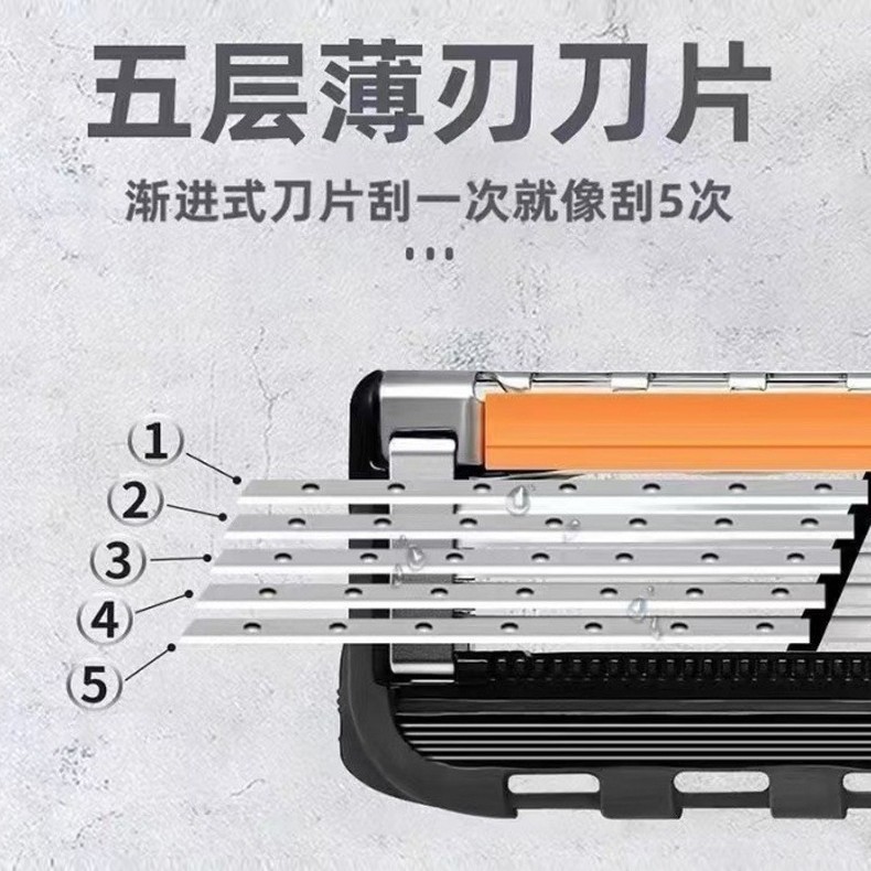 Men's Manual Razor Five-Layer Shaving Razor German Quality Gillette Universal Blade Face Shaving Razor Factory