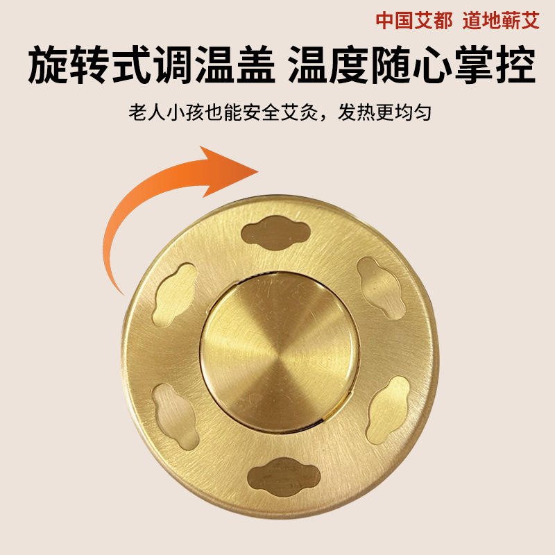 Portable Smokeless Moxibustion Box Copper Box for Home Use Moxibustion Metal Box for Back and Abdomen Smoke Filter Warm Moxibustion Instrument
