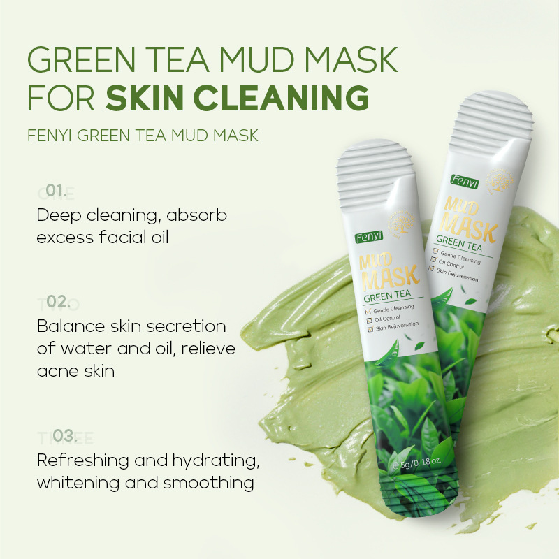 Cross-Border Fenyi Fanta Green Tea Mud Mask 5g 1 Piece Hydrating and Moisturizing Skin Care Products Export Facial Mask