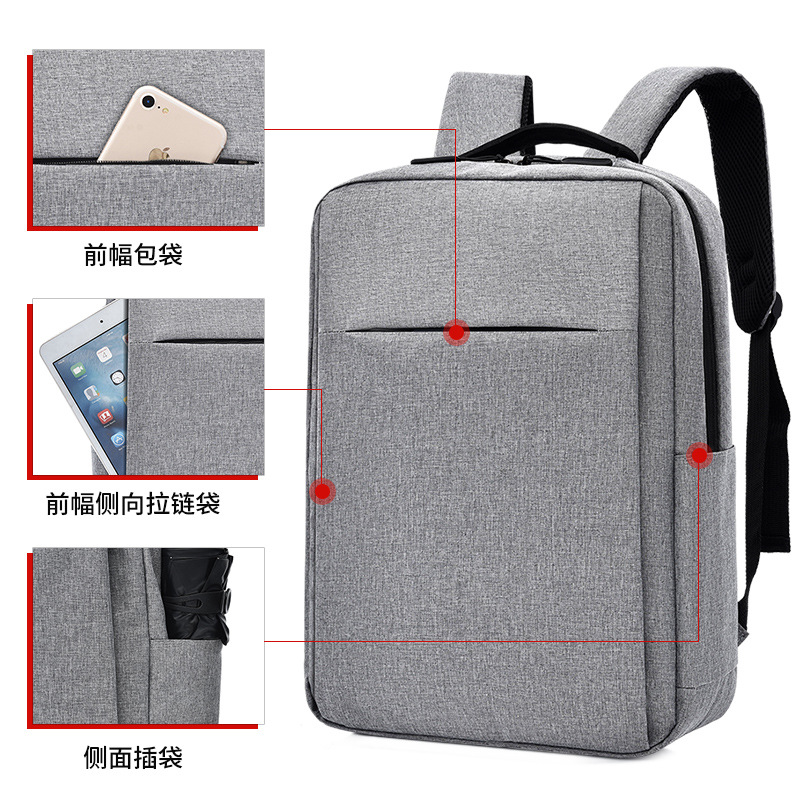 Cross-Border Supply USB Charging Backpack Business Casual Computer Backpack Large Capacity Multi-Functional Gift with Logo Printing