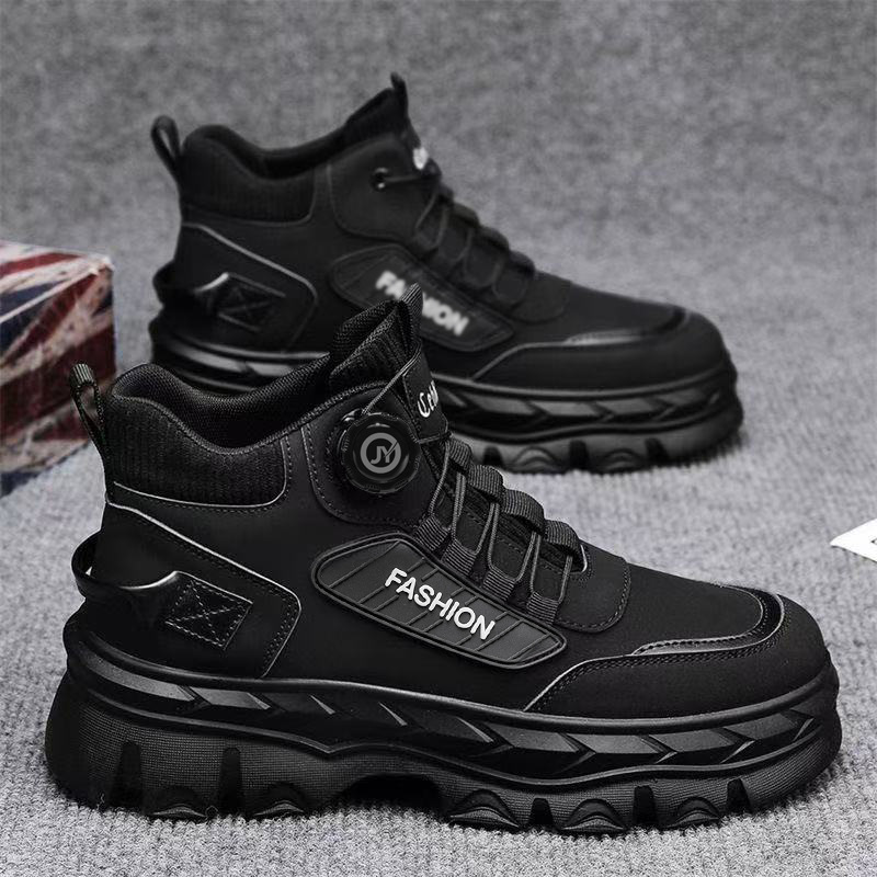 Men's Autumn New High-Top Work Shoes British Style Retro Short Boots Thick-Soled Martin Boots Trendy