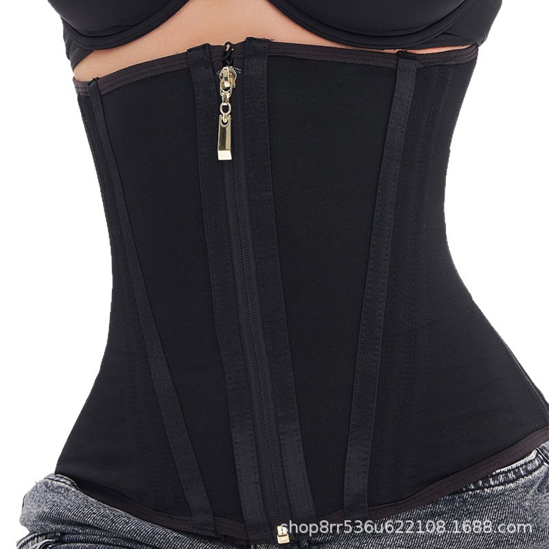 Waistband, Abdominal Belt, Tight Compression Belt, Buttoned Zipper, Women's Waist Restraint Belt, Sports Girdle, Black Skin Color