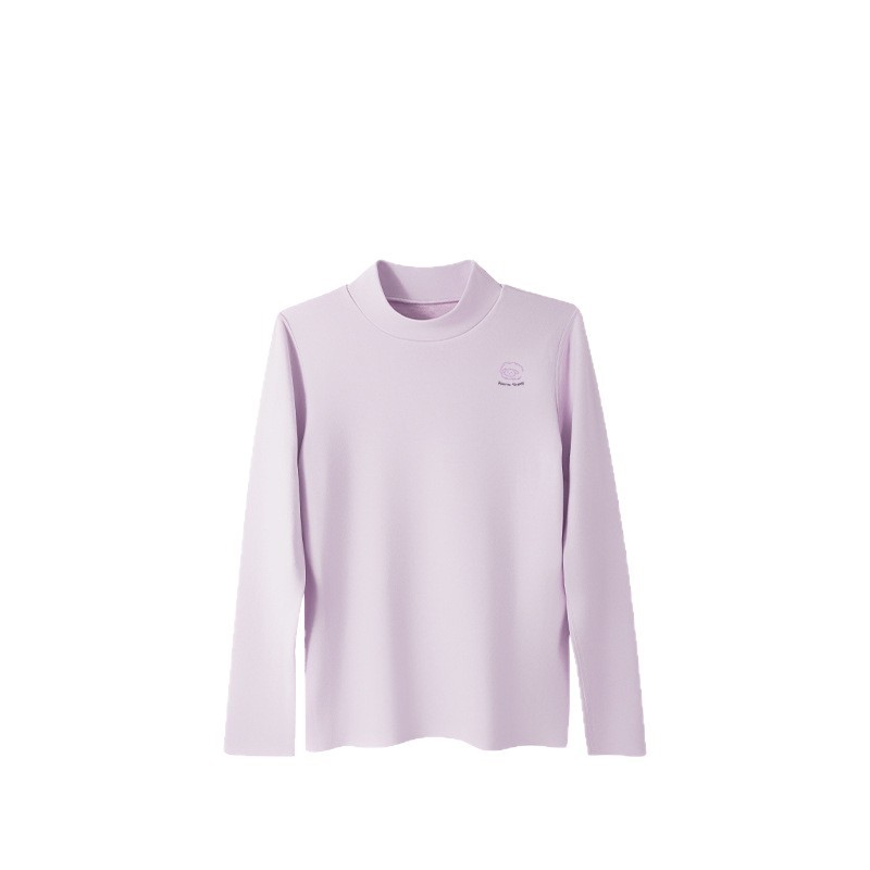 Cashmere Silk Thermal Underwear for Middle and High School Students, Children's Fleece-Lined Base Shirt, Long-Sleeve Autumn and Winter Style