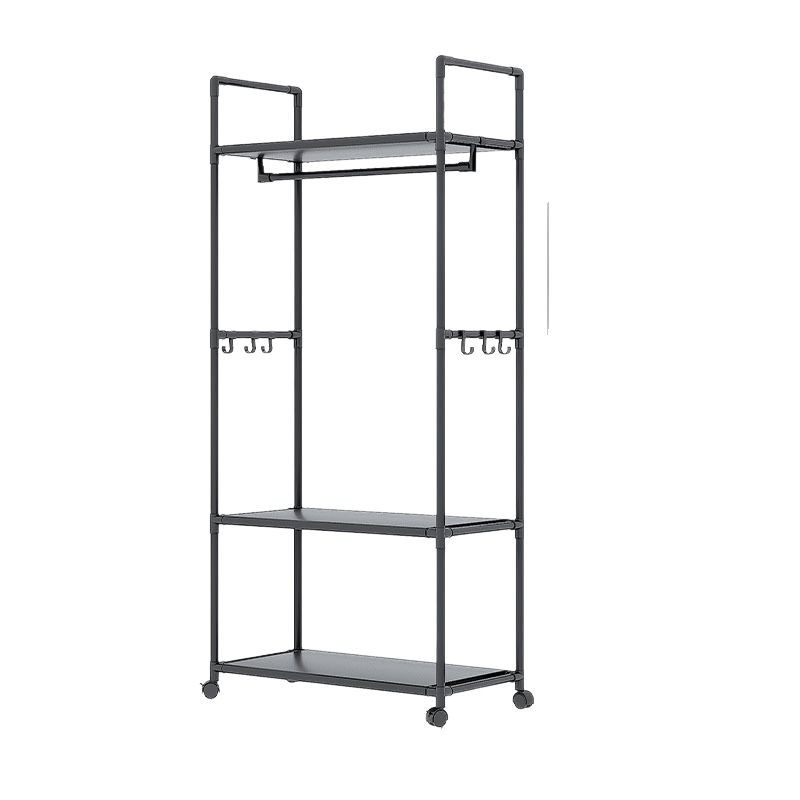 Simple Multifunctional Coat Rack Storage Rack Household Dormitory Floor Hanger Movable Clothes Rack Storage Rack