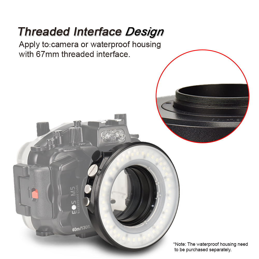 Sea Frog SL-108 three-color diving light Macro Ring light close-up fill light suitable for M67 interface waterproof shell