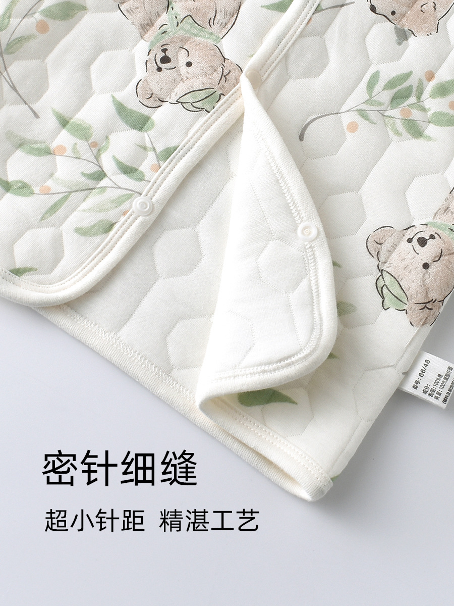 Baby Vest Spring, Autumn and Winter Wear Warm Newborn Vest Children's Vest Three-Layer Cotton Waistcoat for Boys and Girls