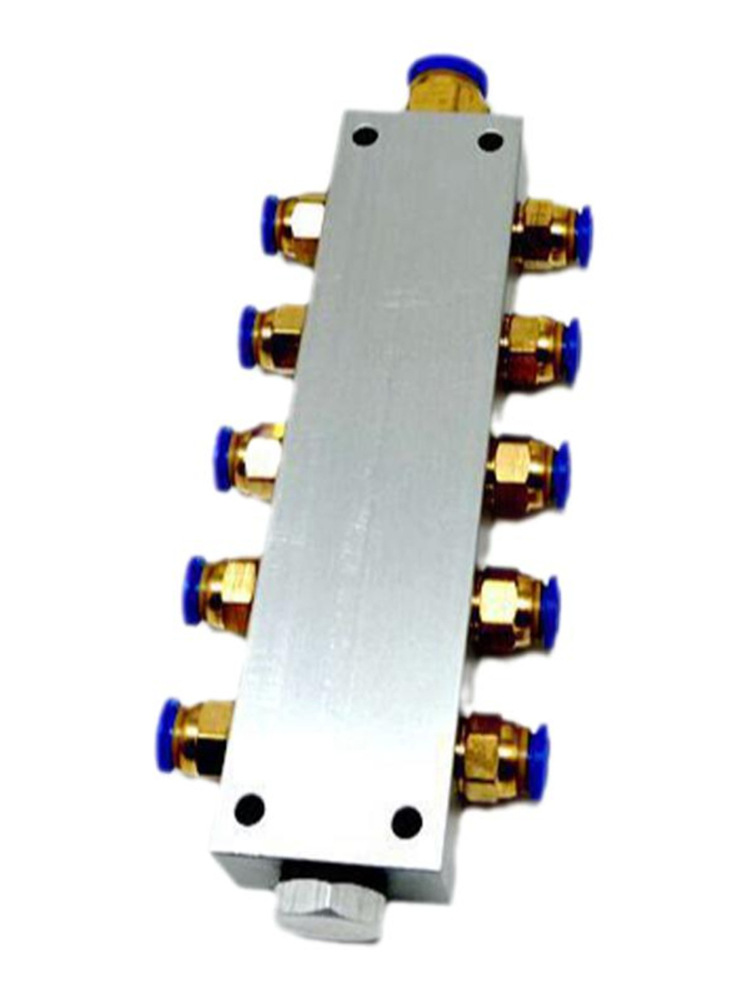 Pneumatic Joint Aluminum Seat with Mounting Holes, Large Flow Multi-Pipe Air Exhaust Base, Air Pipe Air Path Block Distributor