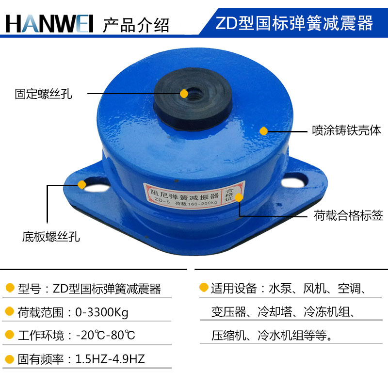 Zd Type Damping Spring Shock Absorber Air Energy Shock Absorber Fan Water Pump Air Conditioning Damping Spring Shock Absorber