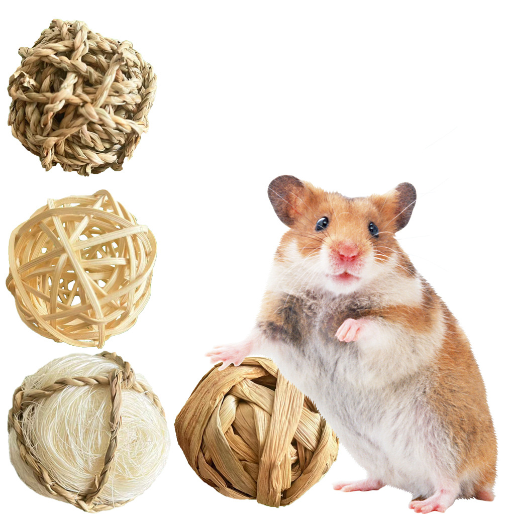 Pet grass ball rabbit Dutch pig totoro hamster supplies small pet molars to relieve boredom play bite toys wholesale