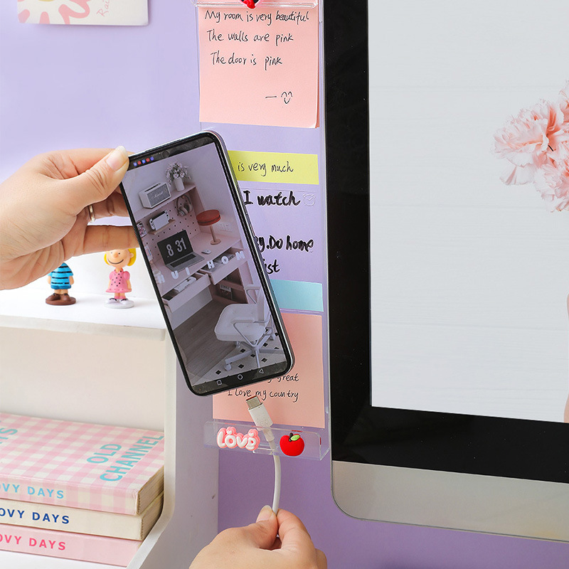 Доска сообщений с экраном для хранения предметов стираемая доска для сообщений рядом с компьютером доска-напоминание