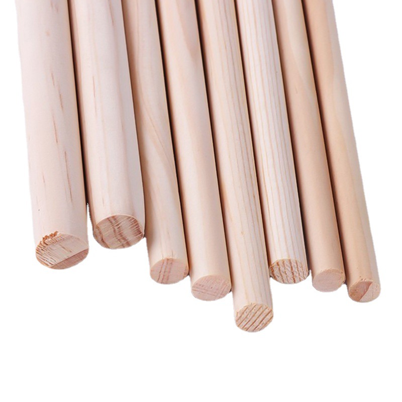 Manufacturer's Ready Stock Wholesale Beech Wood Round Wood Sticks of Various Specifications, Chamfered Round Wood Sticks, Yoga Open Back Solid Wood Round Wood Sticks