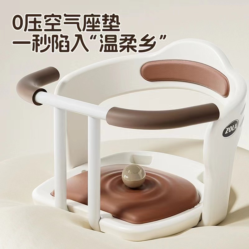 Electric bicycle front baby safety shock-absorbing seat has pedals to connect children, which can be lifted and rotatable