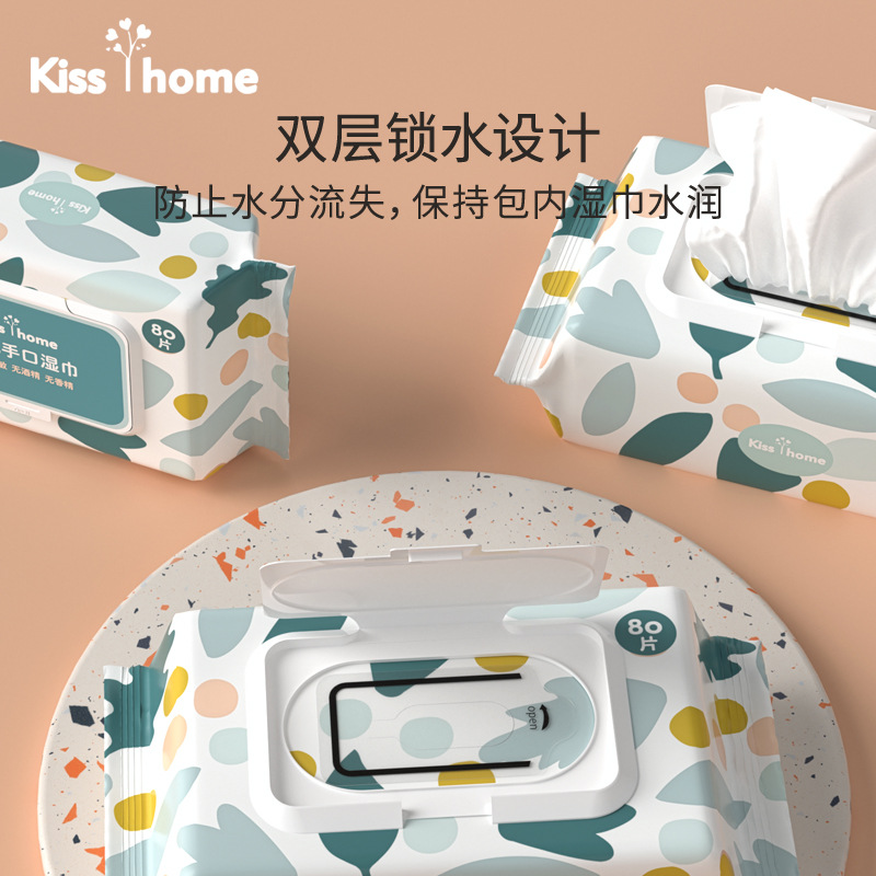 Baby Wipes 80 Large Pack Baby Hand and Mouth Wipes with Cover Thickeneded Toddler Wipes Manufacturer Wholesale