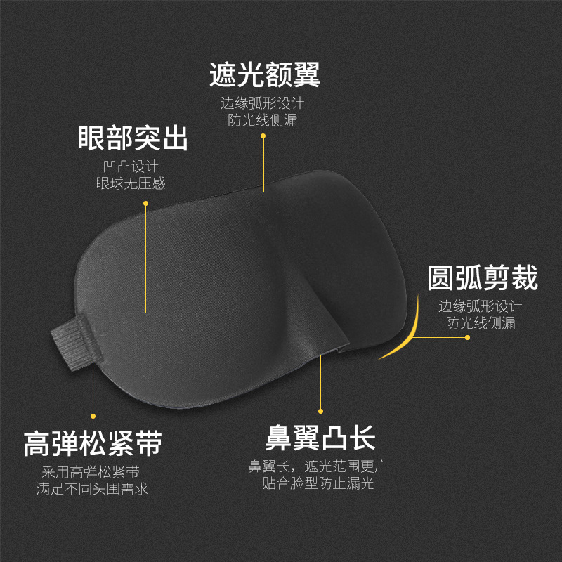 3D Eye Mask, Blackout Sleep Eye Mask for Men and Women, Cross-Border New Stereo Eye Mask, Direct Supply from the Manufacturer