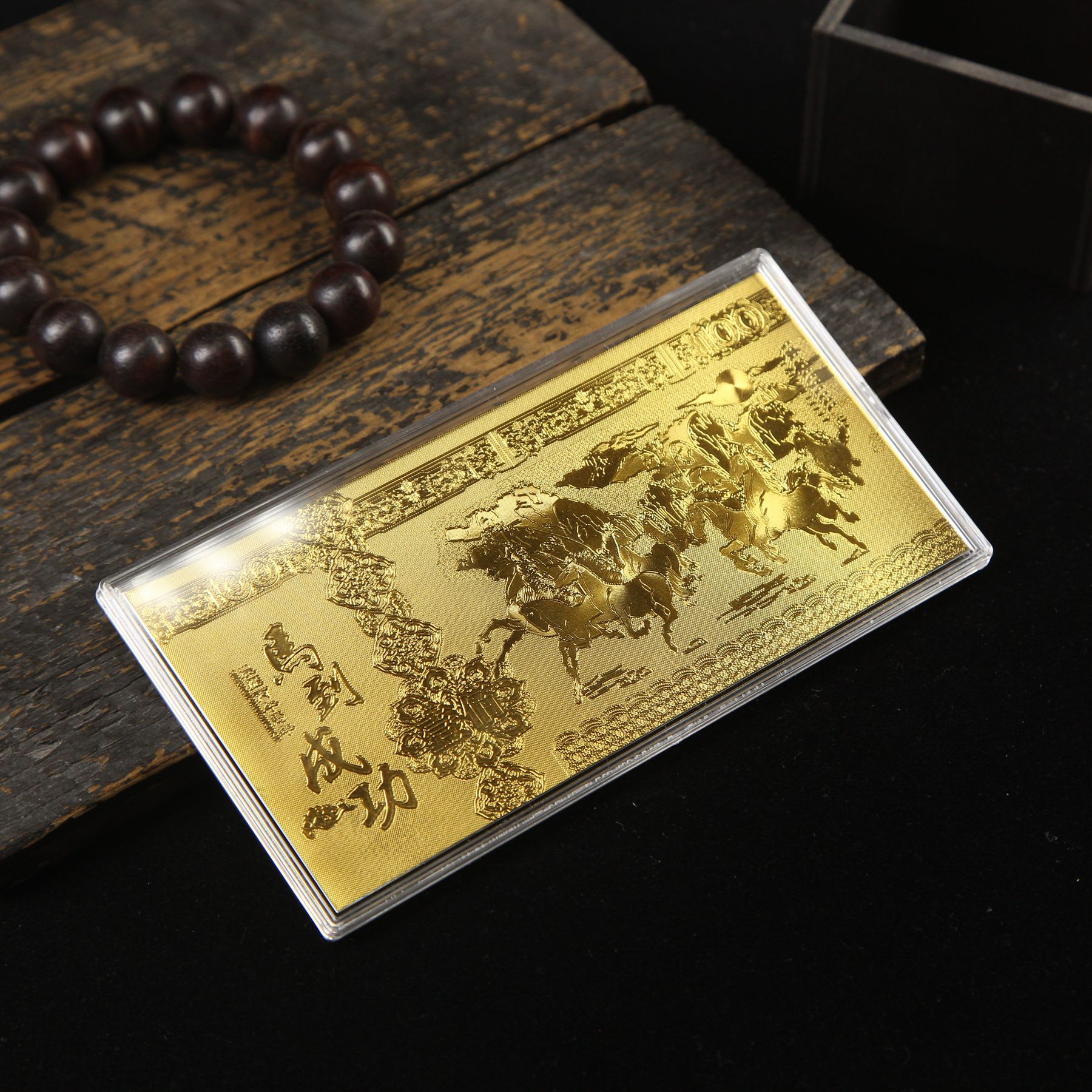 2026 Year of the Horse 100 Yuan Imitation Gold Foil Banknote Color Zodiac Cartoon Horse Commemorative Coin Gold Banknote Door Red Packet Gift Wholesale
