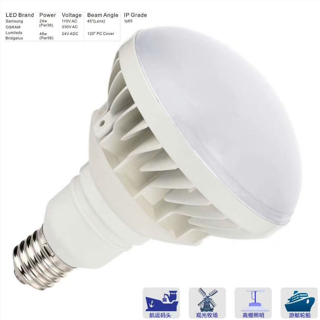 Outdoor Led Bulb Outdoor Par56 Plant Light E40 Lamp Holder Aluminum Shell Bulb Light Ip65 Waterproof Light 50W