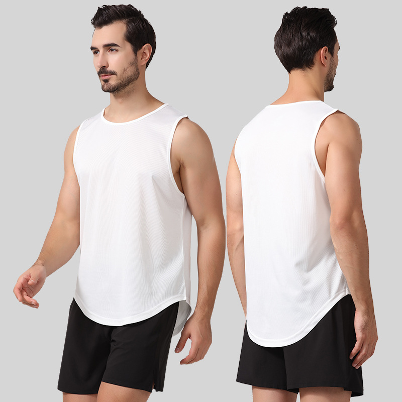 Quick-drying vest men's summer European and American large size fitness vest running top basketball training loose sports vest men's
