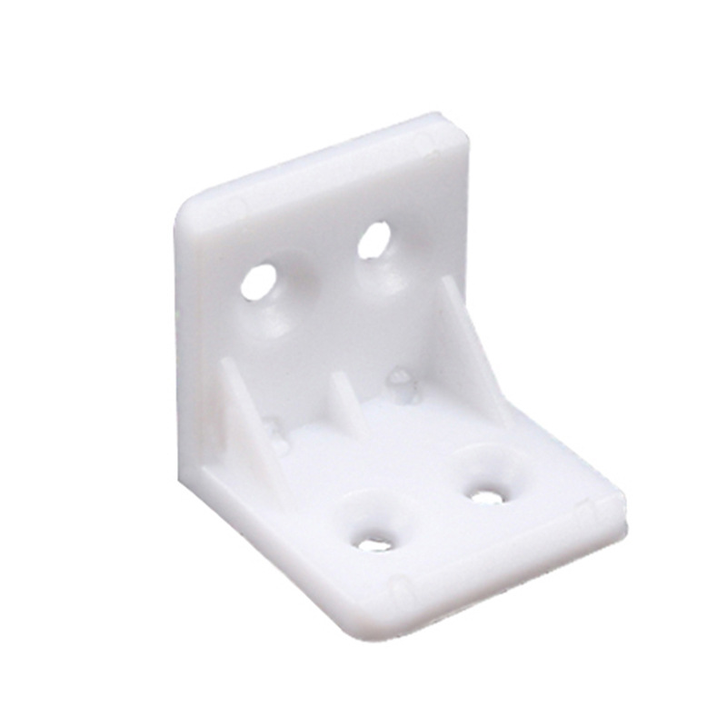 Furniture Cabinet Connector Thickened Plastic Nylon Angle Code Triangle Right Angle L Type 90 Degree Small Angle Code White with Lid