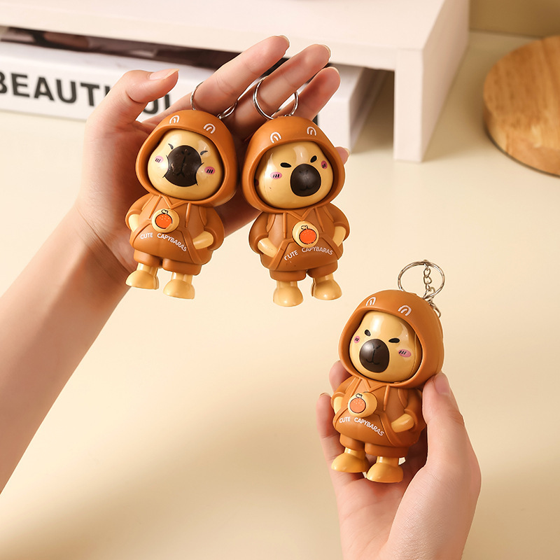 Kapibala Face-Changing Doll Decompression Toy Internet Celebrity Keychain Pendant Trinket Couple Gift Bag Pendant