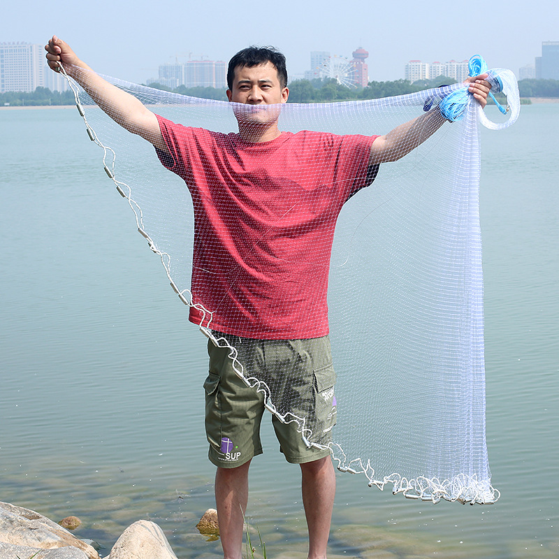 Aluminum Ringless Hand-Thrown Mesh Single Wire Fish Mesh Aluminum Ring Single Wire Cast Net Fishing Hand-Thrown Fishing Net