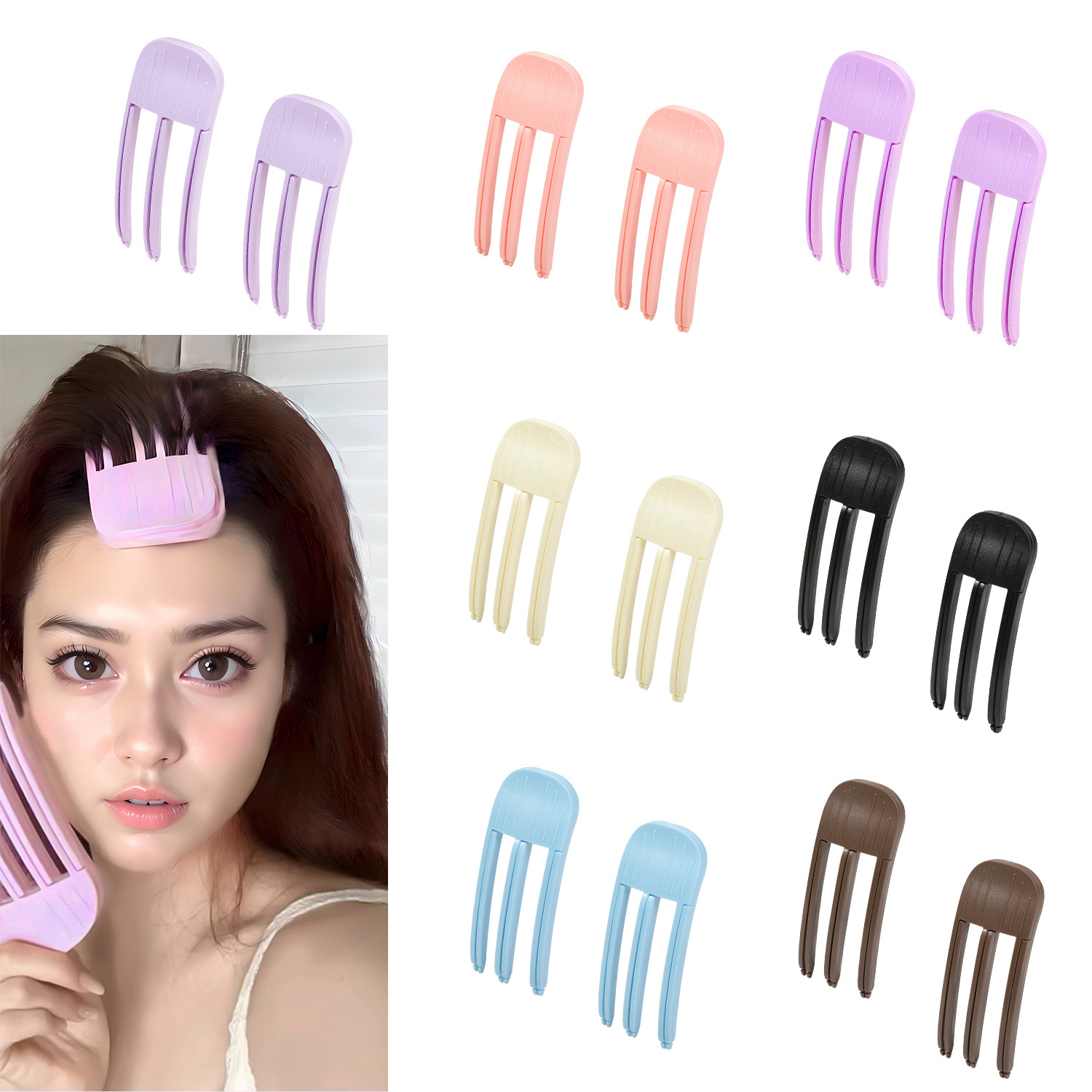 Wind Plastic Comb Cushion Hair Root Hairpin Women's Korean Style Internet-red High Cranial Top Fluffy Artifact Front Bangs Fluffy Clip Hair Accessories