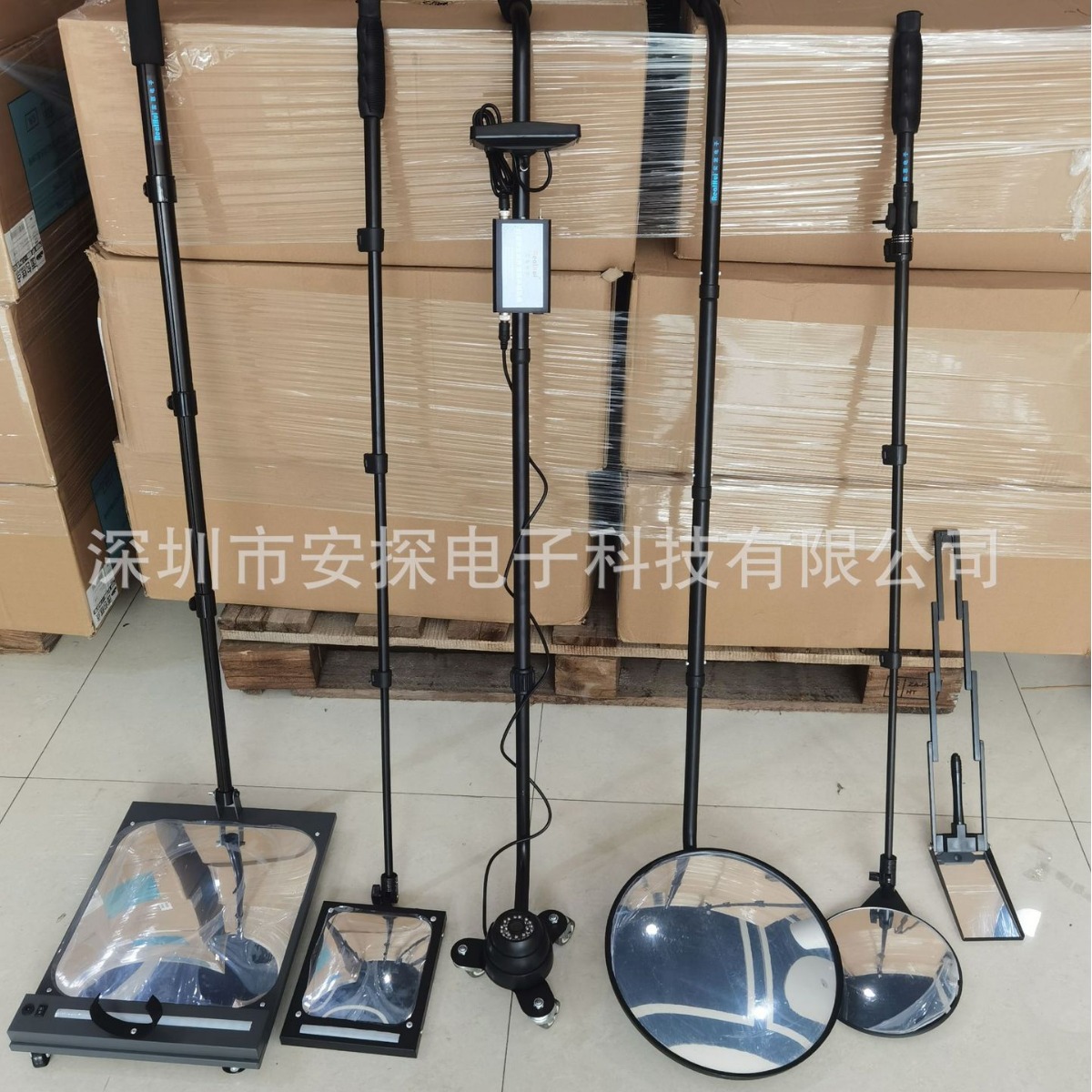 Vehicle bottom inspection mirror safety inspection instrument vehicle chassis reflective convex mirror inspection factory container telescopic vehicle bottom detection