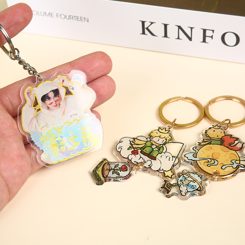 Customized Transparent Acrylic Stand-Up Self-Printed Humanoid Desktop Ornaments Peripheral DIY Cartoon Stand-Up Keychain Pendant