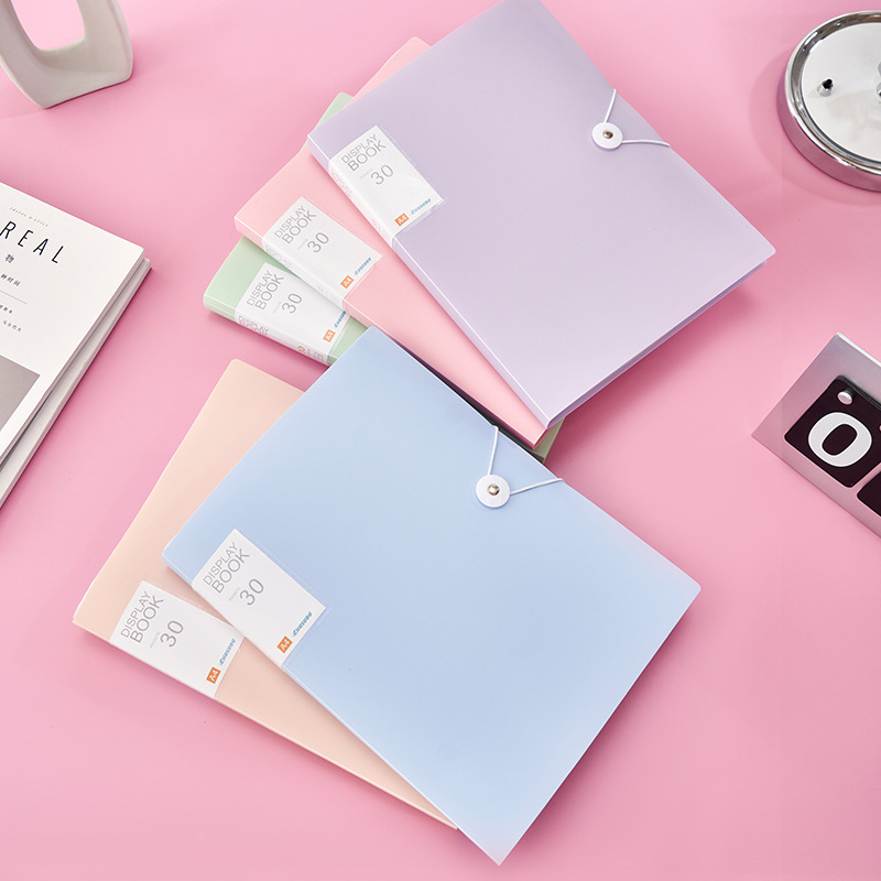 A4 folder transparent insert multi-layer data book student examination paper storage bag morandi loose-leaf contract folder file