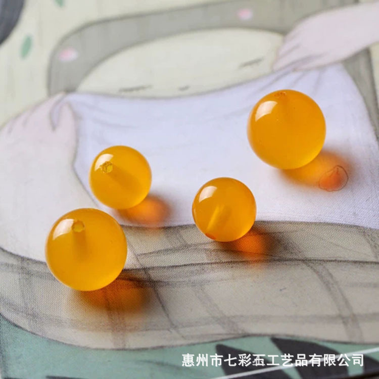 [Agate single bead] Red White green blue powder black non-hole half hole earrings bracelet with beads accessories diy jewelry