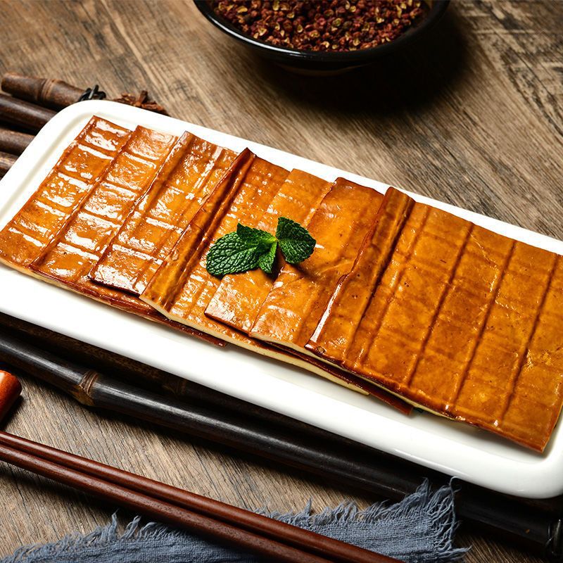 Sichuan Specialty Beef Jerky Braised Thin Tofu Skin Cold Barbecue Hot Pot Ready-To-Eat Tofu Jerky Wholesale Dropshipping